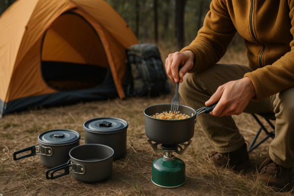 7. Foldable Camping Cooking Set